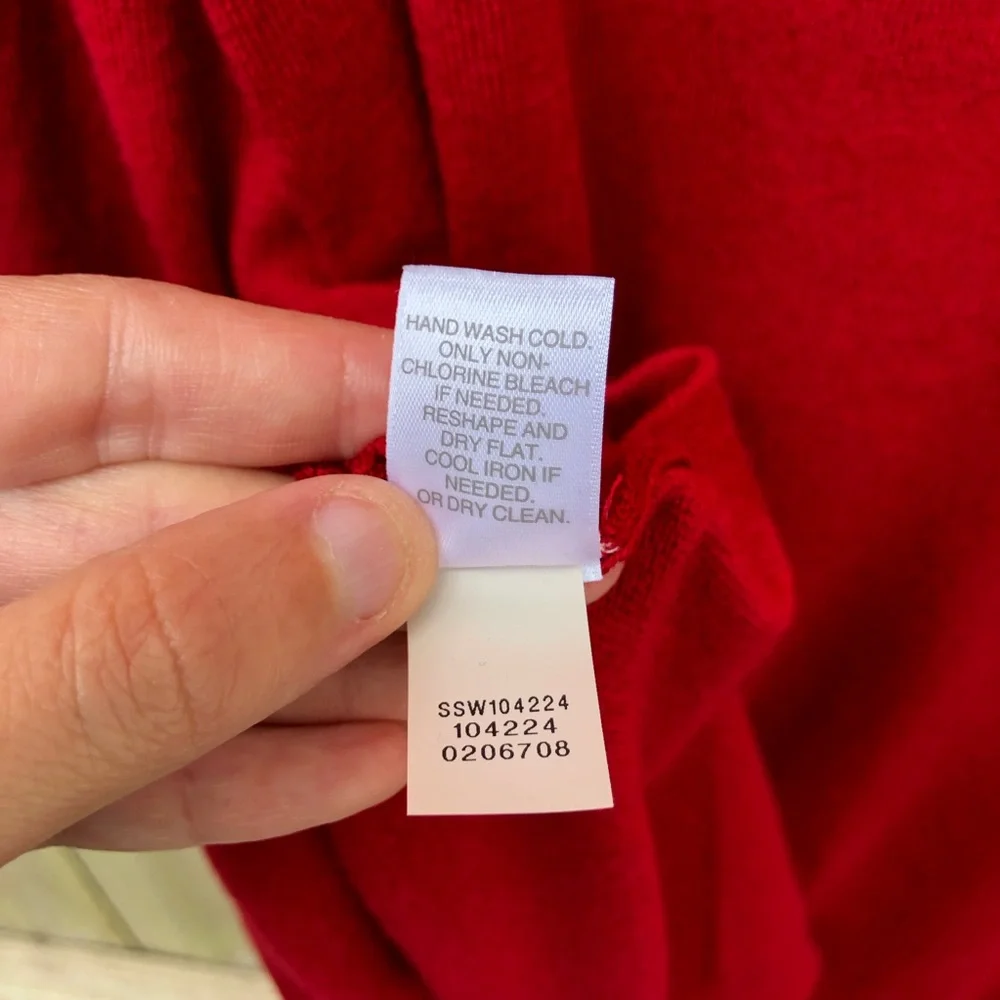 J. Jill Wool Blend Cardigan Size 2X Red Button Front Side Slits Patch Pockets - Picture 14 of 14